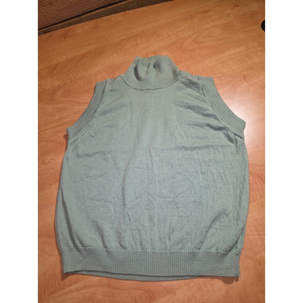 Nordstrom Womens Sage Green Extrafine Merino Wool Turtleneck Sweater Italy M